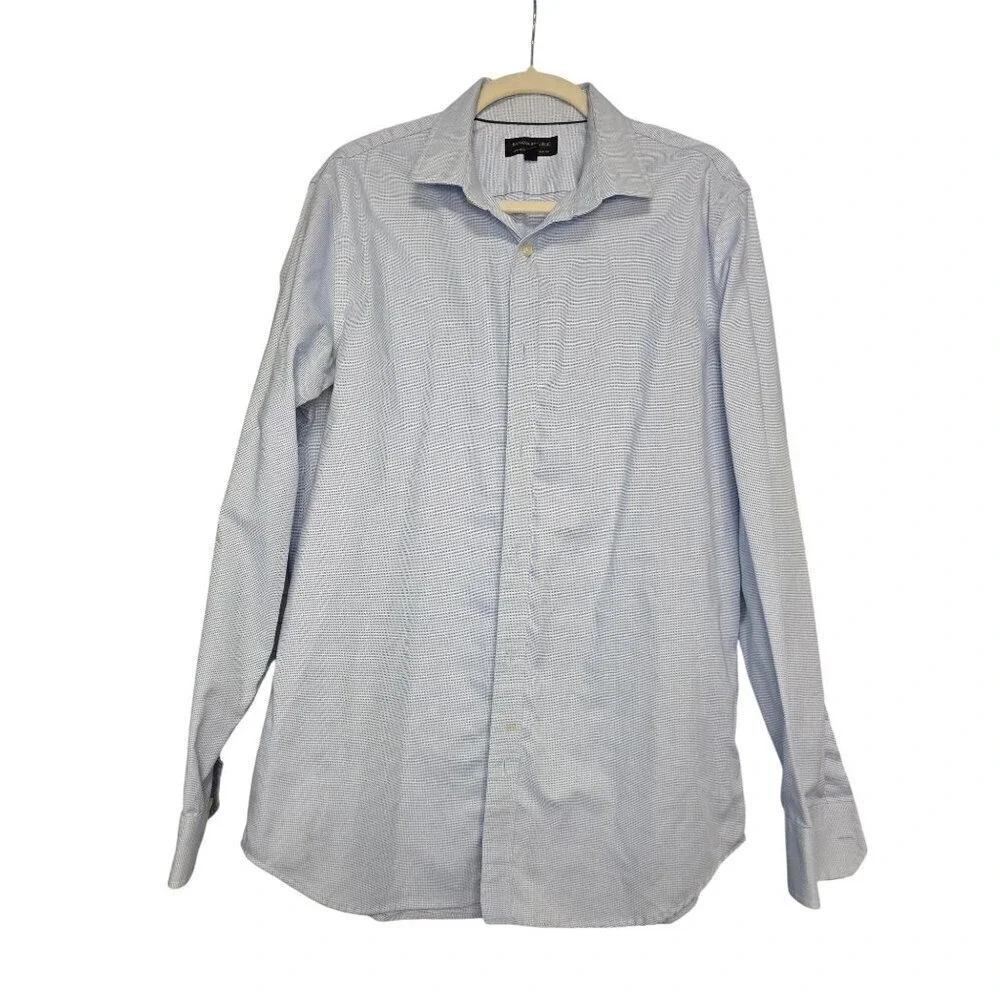 Banana Republic Shirt Mens‎ Large L Blue Plaid Button Down Long Sleeve Non Iron